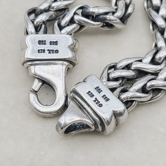 David Yurman Large Albion Double Wheat Chain Bracelet With Chalcedony And Gold - Picture 8 of 12